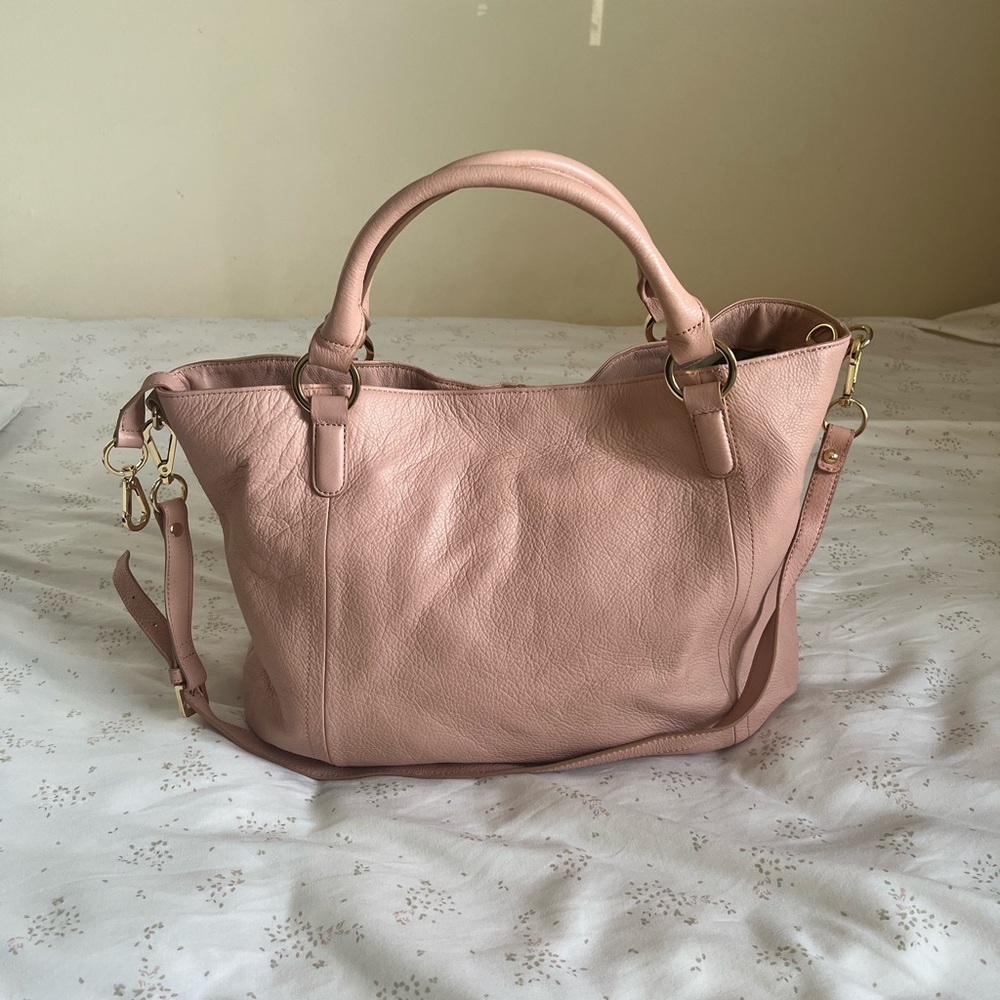 G.I.L.I. Classic Pink 100% Genuine Leather Tote Bag - Picture 2 of 13